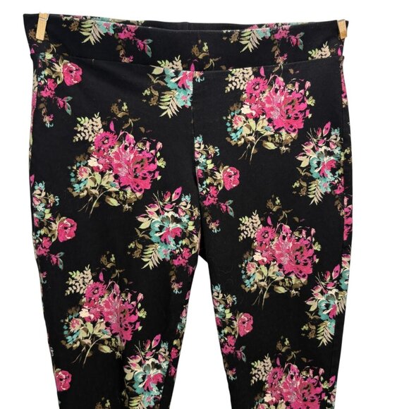 Torrid Womens 7/8 Leggings Black Floral Pull On Elastic Waist Plus Size 2 | 2X - Picture 7 of 13